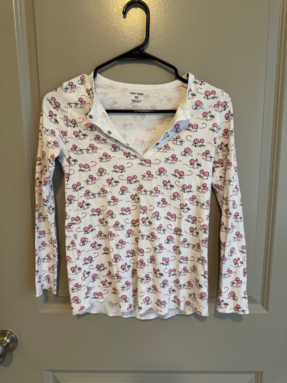 RARE LTD Roller Rabbit Pink Mouse Pajama Set - Picture 2 of 3